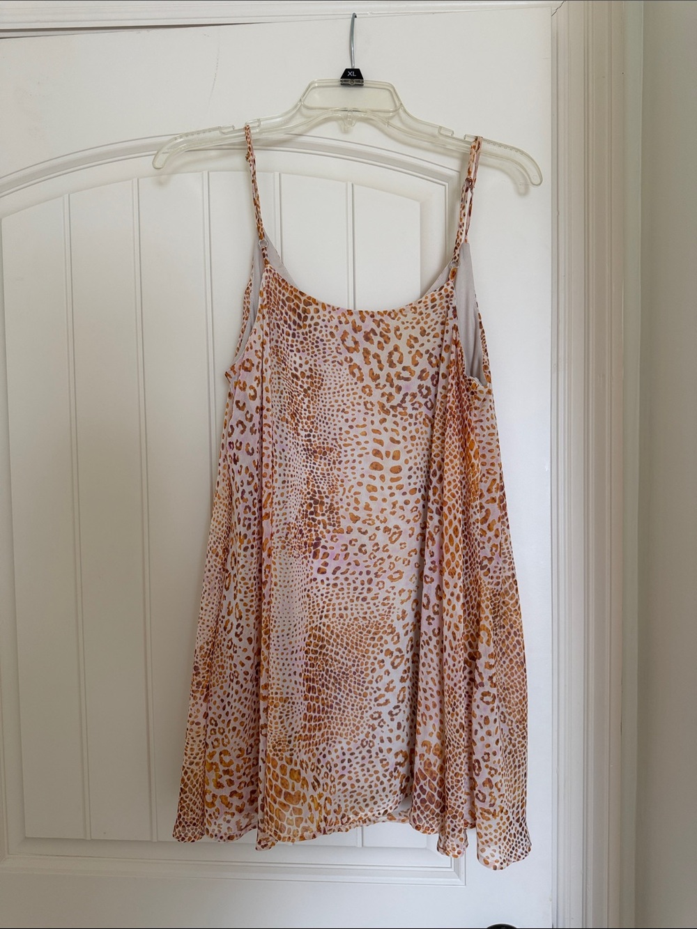 Show Me Your MuMu Beige and Brown Animal Print Spaghetti-Strap Dress